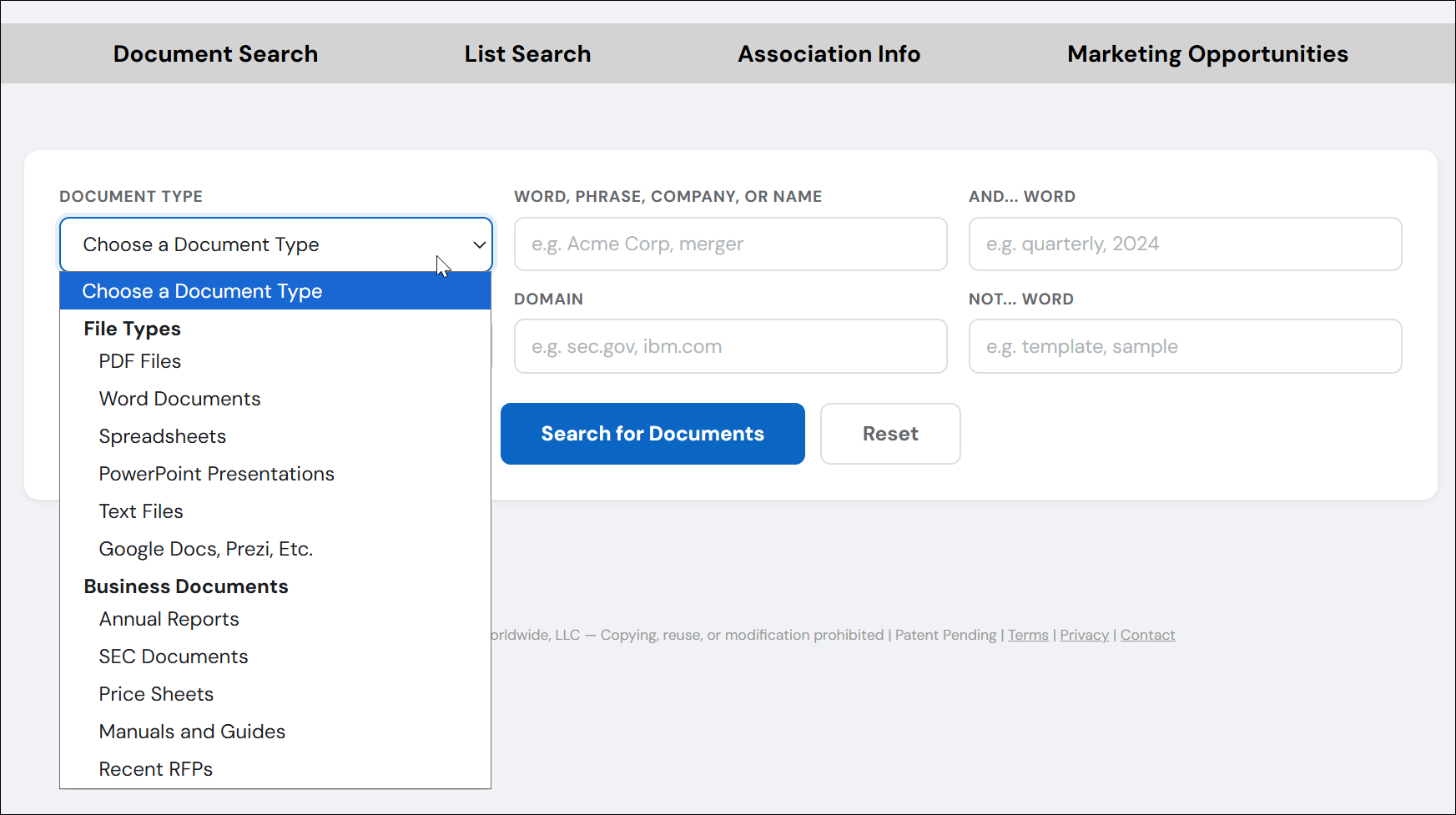 Document search tool
